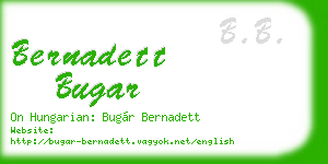 bernadett bugar business card